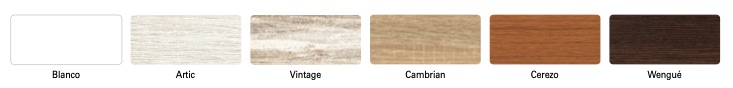 Colores disponibles del Canapé MADERA con SOMIER