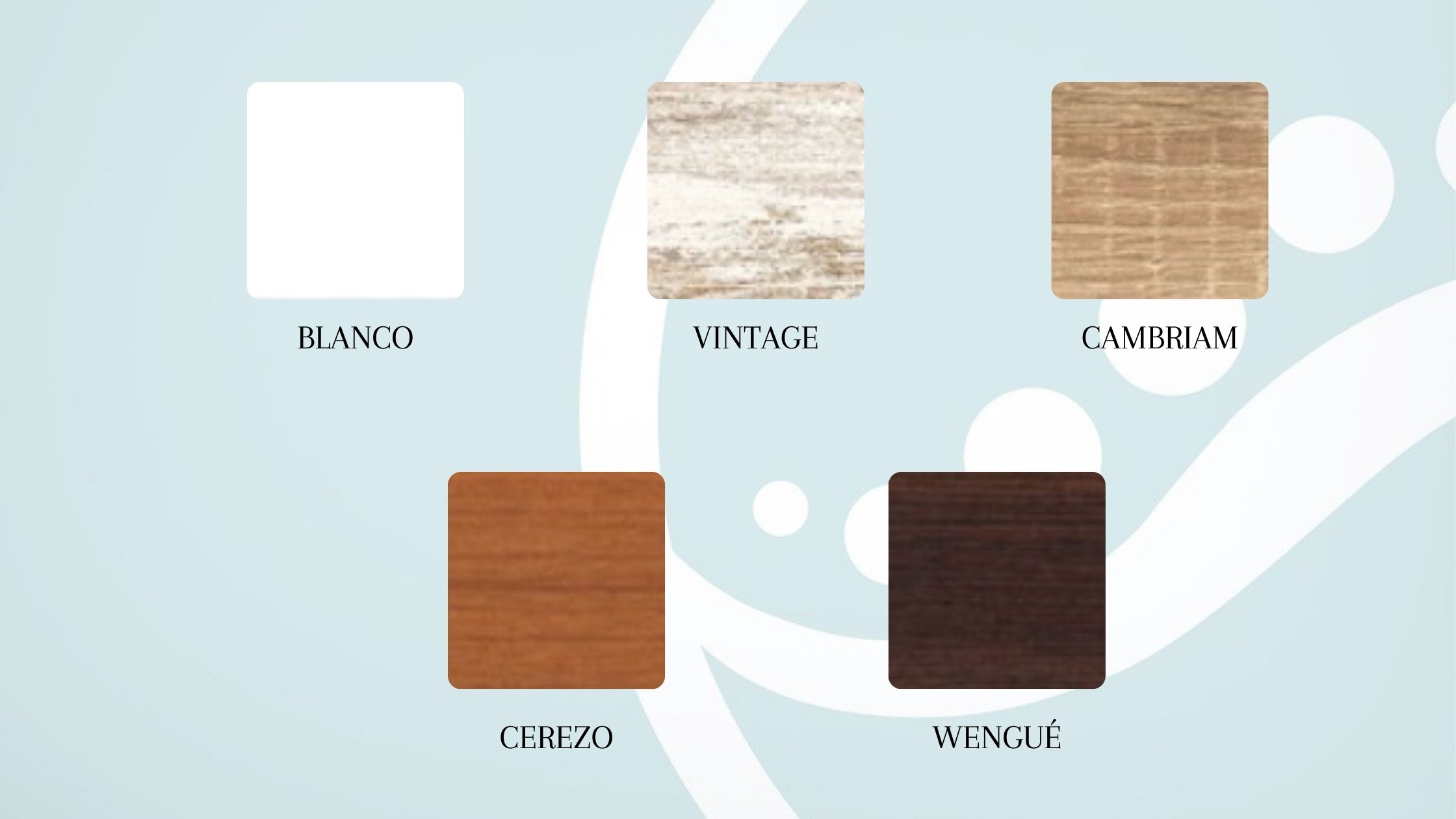 Colores disponibles del Canapé MADERA DensoPlus